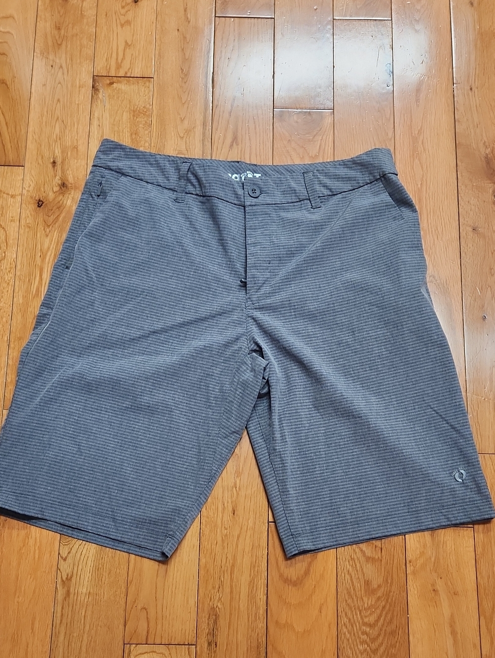Hang Ten Men's Charcoal Micro-Striped Flat Front Shorts